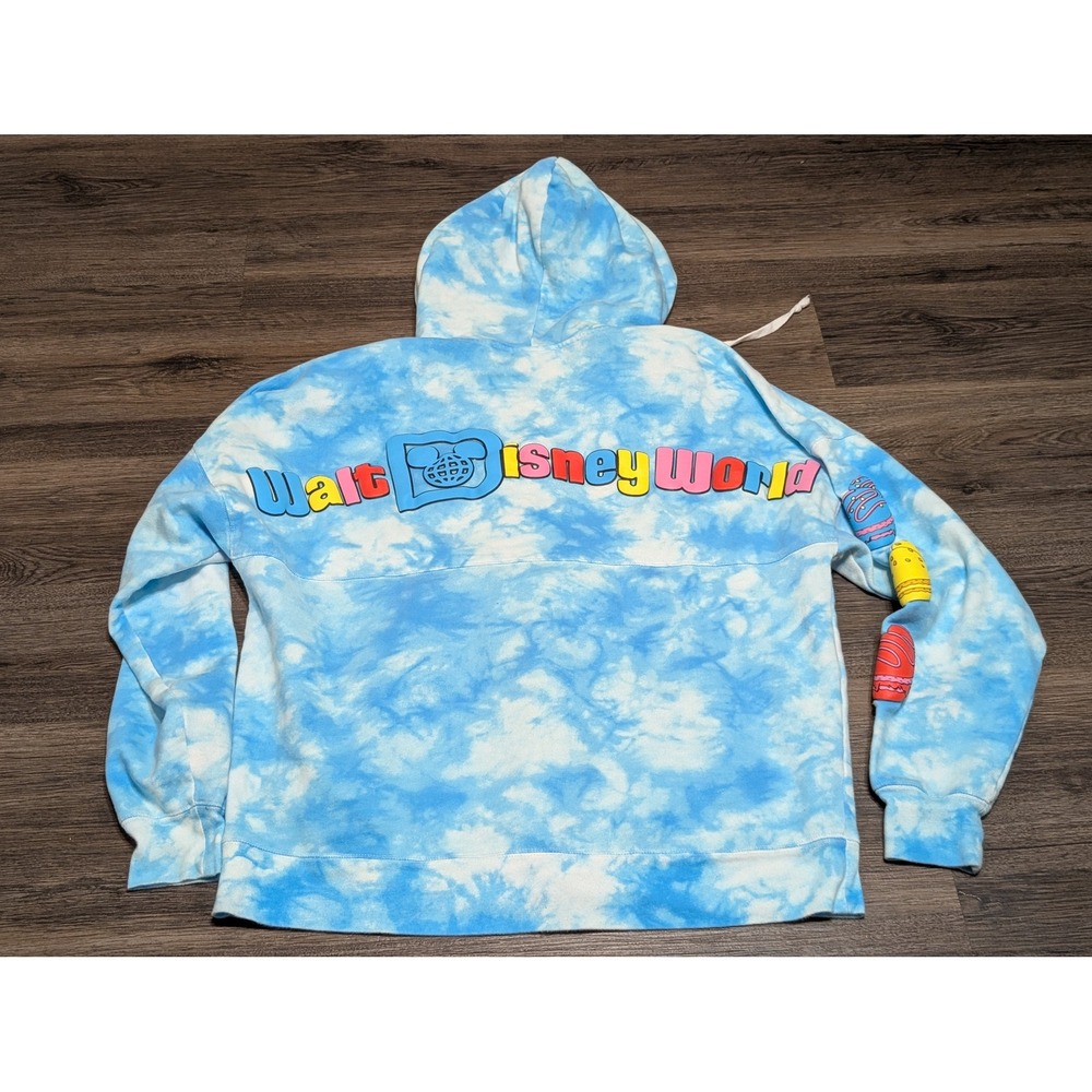 Spirit Jersey Walt Disney World Blue Tie Dye‎ Macaron Zip Hoodie Mens XL READ